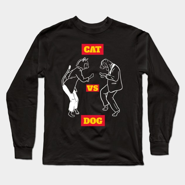 CAT VS DOG Long Sleeve T-Shirt by Cat Vs Dog